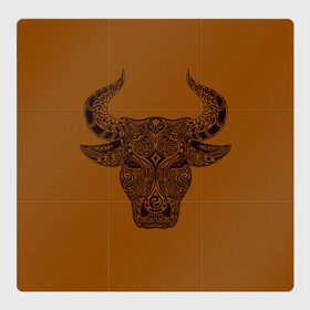 Магнитный плакат 3Х3 с принтом Святая корова в Белгороде, Полимерный материал с магнитным слоем | 9 деталей размером 9*9 см | Тематика изображения на принте: голова быка | голова коровы | инь янь. | корова | татуировки | узоры