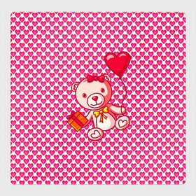 Магнитный плакат 3Х3 с принтом Медвежонок сюрприз в Белгороде, Полимерный материал с магнитным слоем | 9 деталей размером 9*9 см | baby | bear | love is | teddy | valentines | бабочка | бантик | валентина | влюбленный | воздушный шарик | девочка | игрушка | лучшая мама | любимая жена | люблю | любовь | малыш | марта | медведь | медвежата | милый