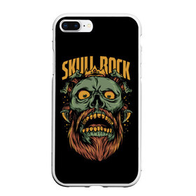 Чехол для iPhone 7Plus/8 Plus матовый с принтом Skull Rock в Белгороде, Силикон | Область печати: задняя сторона чехла, без боковых панелей | art | beard | eyes | music | rock | skull | teeth | арт | борода | глаза | зубы | музыка | рок | череп