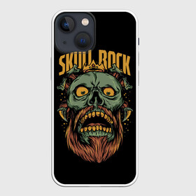 Чехол для iPhone 13 mini с принтом Skull Rock в Белгороде,  |  | art | beard | eyes | music | rock | skull | teeth | арт | борода | глаза | зубы | музыка | рок | череп