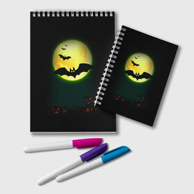 Блокнот с принтом Halloween в Белгороде, 100% бумага | 48 листов, плотность листов — 60 г/м2, плотность картонной обложки — 250 г/м2. Листы скреплены удобной пружинной спиралью. Цвет линий — светло-серый
 | Тематика изображения на принте: halloween | jack | lantern | pumpkin | светильник джека | хэллоуин