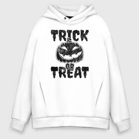 Мужское худи Oversize хлопок с принтом Trick or treat в Белгороде, френч-терри — 70% хлопок, 30% полиэстер. Мягкий теплый начес внутри —100% хлопок | боковые карманы, эластичные манжеты и нижняя кромка, капюшон на магнитной кнопке | 31 октября | halloween | halowen | ведьма | день всех святых | джек | костюм | кровь | лого | монстр | надпись | праздник | приведение | призрак | светильник | символ | страшная | тыква | ужасы | хеллоуин | хеллуин