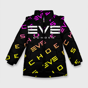 Зимняя куртка для девочек 3D с принтом EVE ECHOES ИВ ЭХО в Белгороде, ткань верха — 100% полиэстер; подклад — 100% полиэстер, утеплитель — 100% полиэстер. | длина ниже бедра, удлиненная спинка, воротник стойка и отстегивающийся капюшон. Есть боковые карманы с листочкой на кнопках, утяжки по низу изделия и внутренний карман на молнии. 

Предусмотрены светоотражающий принт на спинке, радужный светоотражающий элемент на пуллере молнии и на резинке для утяжки. | echo | echoes | eve | game | games | logo | online | space | ев онлайн | ев эхо | еве | ив онлайн | ив эхо | игра | игры | космос | лого | логотип | логотипы | онлайн | символ | символы | эхо | эхос