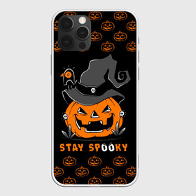 Чехол для iPhone 12 Pro Max с принтом Halloween в Белгороде, Силикон |  | Тематика изображения на принте: 31 октября | halloween | halowen | ведьма | день всех святых | джек | костюм | кровь | лого | монстр | надпись | праздник | приведение | призрак | светильник | символ | страшная | тыква | ужасы | хеллоуин | хеллуин