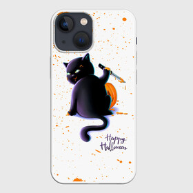 Чехол для iPhone 13 mini с принтом Halloween в Белгороде,  |  | 31 октября | halloween | halowen | ведьма | день всех святых | джек | костюм | кровь | лого | монстр | надпись | праздник | приведение | призрак | светильник | символ | страшная | тыква | ужасы | хеллоуин | хеллуин