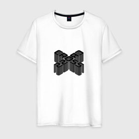 Мужская футболка хлопок с принтом Cross / Перекрестие в Белгороде, 100% хлопок | прямой крой, круглый вырез горловины, длина до линии бедер, слегка спущенное плечо. | 3d | 3д | black | cross | геометрия | крест | крестик | объём | прикольная надпись | фигура | чёрный