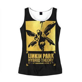 Женская майка 3D с принтом Hybrid Theory 20th Anniversary в Белгороде, 100% полиэстер | круглая горловина, прямой силуэт, длина до линии бедра | chester bennington | hybrid theory | linkin park | rock | беннингтон | линкин парк | рок | честер