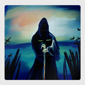 Магнитный плакат 3Х3 с принтом Силуэт смерти в Белгороде, Полимерный материал с магнитным слоем | 9 деталей размером 9*9 см | дементор | король ночи | призрак | тень | умертвие | черный всадник