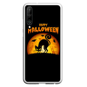 Чехол для Honor P30 с принтом Helloween в Белгороде, Силикон | Область печати: задняя сторона чехла, без боковых панелей | halloween | ведьма | летучая мышь | полнолуние | привидение | призрак | тыква | хеллоуин | хелуин | хэллоин | хэллоуин | хэлоуин | хэлуин | черный кот