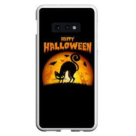 Чехол для Samsung S10E с принтом Helloween в Белгороде, Силикон | Область печати: задняя сторона чехла, без боковых панелей | halloween | ведьма | летучая мышь | полнолуние | привидение | призрак | тыква | хеллоуин | хелуин | хэллоин | хэллоуин | хэлоуин | хэлуин | черный кот