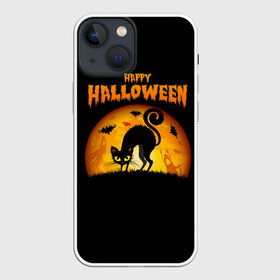 Чехол для iPhone 13 mini с принтом Helloween в Белгороде,  |  | halloween | ведьма | летучая мышь | полнолуние | привидение | призрак | тыква | хеллоуин | хелуин | хэллоин | хэллоуин | хэлоуин | хэлуин | черный кот