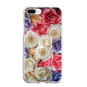 Чехол для iPhone 7Plus/8 Plus матовый с принтом Розы в Белгороде, Силикон | Область печати: задняя сторона чехла, без боковых панелей | бабочка | бабочки | девушкам | милый рисунок | природа | радуга | роза | розы | цветок | цветочек | цветочки | цветы | шипы | шипы и розы