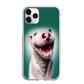 Чехол для iPhone 11 Pro матовый с принтом Bully в Белгороде, Силикон |  | Тематика изображения на принте: bull terrier | ears | eyes | fangs | jaw | muzzle | nose | smile | бультерьер | глаза | клыки | нос | пасть | улыбка | уши