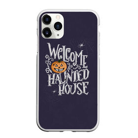 Чехол для iPhone 11 Pro Max матовый с принтом Halloween. Haunted house. в Белгороде, Силикон |  | Тематика изображения на принте: 31 октября | halloween | purple | scary | to the haunted house | welcome | буквы | день всех святых | дом с привидениями | каллиграфия | леттеринг | надпись | октябрь | осень | праздник | привидение | призрак | тыква | ужас