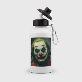 Бутылка спортивная с принтом Joker в Белгороде, металл | емкость — 500 мл, в комплекте две пластиковые крышки и карабин для крепления | Тематика изображения на принте: joker | джокер
