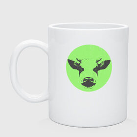 Кружка с принтом корова в Белгороде, керамика | объем — 330 мл, диаметр — 80 мм. Принт наносится на бока кружки, можно сделать два разных изображения | 2021 | бык | год быка | год коровы | новый год | символ года