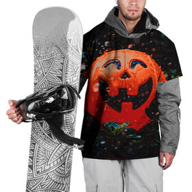 Накидка на куртку 3D с принтом Pumpkin в Белгороде, 100% полиэстер |  | Тематика изображения на принте: halloween | pumpkin head devil | тыква джек | хэллоуин