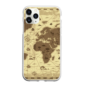 Чехол для iPhone 11 Pro матовый с принтом Карта мира в Белгороде, Силикон |  | Тематика изображения на принте: география | карта | карта мира | корабли | моряки