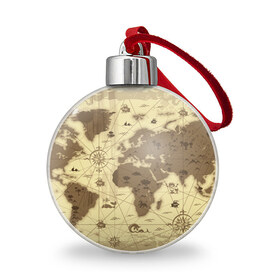 Ёлочный шар с принтом Карта мира в Белгороде, Пластик | Диаметр: 77 мм | Тематика изображения на принте: география | карта | карта мира | корабли | моряки