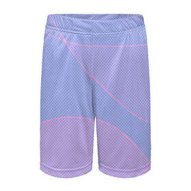 Детские спортивные шорты 3D с принтом Lines98 в Белгороде,  100% полиэстер
 | пояс оформлен широкой мягкой резинкой, ткань тянется
 | blue | good | lines | pink | positive | vibes | квадраты | красиво | линии | розовый | текстура | узор | шары