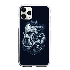 Чехол для iPhone 11 Pro матовый с принтом Кракен в Белгороде, Силикон |  | брутальная | веселый роджер | вода | корсар | кость | кракен | мертвец | море | мрачная | океан | осьминог | пират | темная | ужас | утопленник | череп | щупальца | якорь