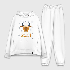 Женский костюм хлопок Oversize с принтом год быка 2021 в Белгороде,  |  | 2021 | бык | год быка | год коровы | новый год | символ года