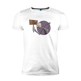 Мужская футболка хлопок Slim с принтом Фу в Белгороде, 92% хлопок, 8% лайкра | приталенный силуэт, круглый вырез ворота, длина до линии бедра, короткий рукав | mc lao | mclao | бан | блогер | богатыри | лайрафортнайт | мельница | мслао