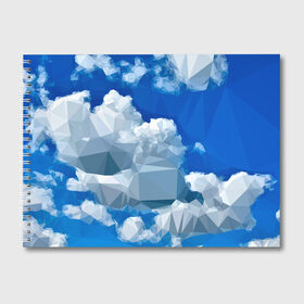 Альбом для рисования с принтом Полигональные Облака в Белгороде, 100% бумага
 | матовая бумага, плотность 200 мг. | Тематика изображения на принте: abstract | nature | polygonal | абстракция | геометрические фигуры | геометрия | небо | облака | полигональные облака | полигональный | полигоны | природа