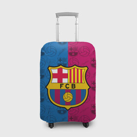Чехол для чемодана 3D с принтом FC BARCELONA в Белгороде, 86% полиэфир, 14% спандекс | двустороннее нанесение принта, прорези для ручек и колес | barselona fc | fifa | lionel messi. | барса | барселона | лионель месси | фифа | фк барселона | футбол