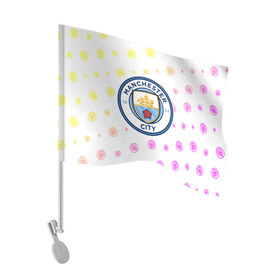 Флаг для автомобиля с принтом MANCHESTER CITY Манчестер Сити в Белгороде, 100% полиэстер | Размер: 30*21 см | city | club | footbal | logo | manchester | знак | клуб | логотип | логотипы | манчестер | символ | символы | сити | форма | футбол | футбольная | футбольный
