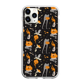 Чехол для iPhone 11 Pro матовый с принтом Halloween Monsters в Белгороде, Силикон |  | angry | art | cat | creatures | flame | grumpy | horror | kitten | kitty | merch | pussy | pussycat | арт | грибы | злые | иллюстрация | котенок | кошка | кринж | мерч | монстры | наряд | недовольные | огонь | паттерн | сердитые | создания