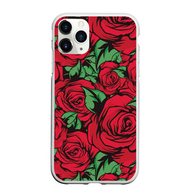 Чехол для iPhone 11 Pro матовый с принтом Алые Розы в Белгороде, Силикон |  | art | fashion | flora | floral | flower | flowers | garden | illustration | red | rose | thorns | арт | букет | бутоны | иллюстрация | красные | лепестки | листья | мода | растения | рисунок | роза | сад | сочные | тренд | флора | флорист | флор