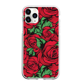 Чехол для iPhone 11 Pro Max матовый с принтом Алые Розы в Белгороде, Силикон |  | art | fashion | flora | floral | flower | flowers | garden | illustration | red | rose | thorns | арт | букет | бутоны | иллюстрация | красные | лепестки | листья | мода | растения | рисунок | роза | сад | сочные | тренд | флора | флорист | флор