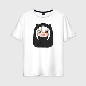 Женская футболка хлопок Oversize с принтом Himouto! Umaru-chan black в Белгороде, 100% хлопок | свободный крой, круглый ворот, спущенный рукав, длина до линии бедер
 | anime himouto | anime umaru | himoto | himouto | himouto black | himouto umaru | himouto umaru chan | umaru | umaru chan | аниме | аниме умару | аниме химото | двуличная сестренка умару | умару | химото | химото умару тян