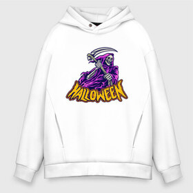 Мужское худи Oversize хлопок с принтом HALLOWEEN в Белгороде, френч-терри — 70% хлопок, 30% полиэстер. Мягкий теплый начес внутри —100% хлопок | боковые карманы, эластичные манжеты и нижняя кромка, капюшон на магнитной кнопке | halloween | кладбище | могила | ночь | страшила | ужасов | хэллоуин | хэлоуин