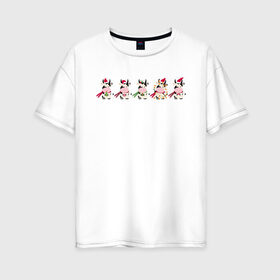 Женская футболка хлопок Oversize с принтом символ года в Белгороде, 100% хлопок | свободный крой, круглый ворот, спущенный рукав, длина до линии бедер
 | 2021 | бык | год быка | год коровы | новый год | символ года
