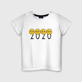 Детская футболка хлопок с принтом 2020 (Z) в Белгороде, 100% хлопок | круглый вырез горловины, полуприлегающий силуэт, длина до линии бедер | 2020 | 2020 год | 2020год | emoji | smail | smile | the end | апокалипсис | взрыв | год | конец света | мордочка | негатив | рожица | смаил | смайл | улыбка | эмоджи | ядерный взрыв