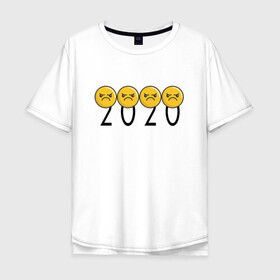 Мужская футболка хлопок Oversize с принтом 2020 (Z) в Белгороде, 100% хлопок | свободный крой, круглый ворот, “спинка” длиннее передней части | 2020 | 2020 год | 2020год | emoji | smail | smile | the end | апокалипсис | взрыв | год | конец света | мордочка | негатив | рожица | смаил | смайл | улыбка | эмоджи | ядерный взрыв