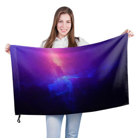 Флаг 3D с принтом Туманность в Белгороде, 100% полиэстер | плотность ткани — 95 г/м2, размер — 67 х 109 см. Принт наносится с одной стороны | вселенная | космос | краски | плазма | туманность