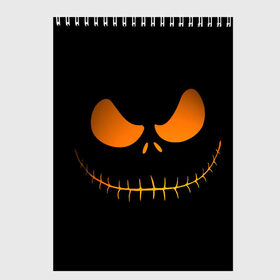 Скетчбук с принтом Зловещая улыбка в Белгороде, 100% бумага
 | 48 листов, плотность листов — 100 г/м2, плотность картонной обложки — 250 г/м2. Листы скреплены сверху удобной пружинной спиралью | halloween | злая улыбка | праздник | страшный праздник | хэллоуин