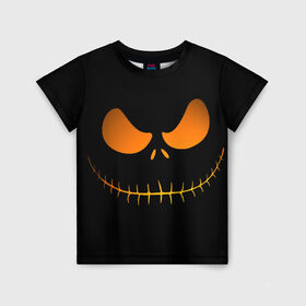 Детская футболка 3D с принтом Зловещая улыбка в Белгороде, 100% гипоаллергенный полиэфир | прямой крой, круглый вырез горловины, длина до линии бедер, чуть спущенное плечо, ткань немного тянется | Тематика изображения на принте: halloween | злая улыбка | праздник | страшный праздник | хэллоуин