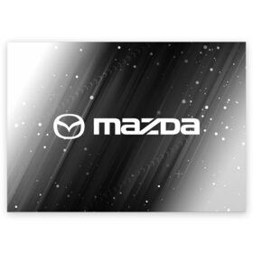 Поздравительная открытка с принтом MAZDA / Мазда в Белгороде, 100% бумага | плотность бумаги 280 г/м2, матовая, на обратной стороне линовка и место для марки
 | Тематика изображения на принте: auto | logo | mazda | moto | symbol | авто | автомобиль | гонки | знак | лого | логотип | логотипы | мазда | марка | машина | мото | символ | символы