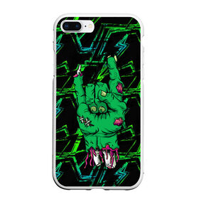 Чехол для iPhone 7Plus/8 Plus матовый с принтом Rock Zombie в Белгороде, Силикон | Область печати: задняя сторона чехла, без боковых панелей | blood | diablo | haloween | horror | дьявол | зомби | кости | кровь | мозги | мясо | страшилка | ужасы | хеллоуин | хелоуин