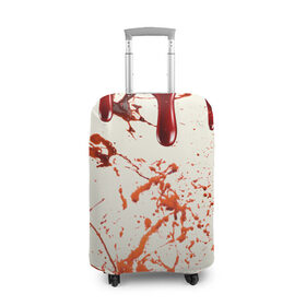 Чехол для чемодана 3D с принтом Стекающая кровь в Белгороде, 86% полиэфир, 14% спандекс | двустороннее нанесение принта, прорези для ручек и колес | 2020 | blood | halloween | капли | кровавый | кровь | пятна | следы | стекающая | хэллоуин | хэлоуин