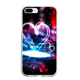 Чехол для iPhone 7Plus/8 Plus матовый с принтом Неоновое сердце в Белгороде, Силикон | Область печати: задняя сторона чехла, без боковых панелей | любовь | неоновое сердце | неоновые сердечки | сердечки | сердце