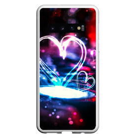 Чехол для Samsung Galaxy S10 с принтом Неоновое сердце в Белгороде, Силикон | Область печати: задняя сторона чехла, без боковых панелей | Тематика изображения на принте: любовь | неоновое сердце | неоновые сердечки | сердечки | сердце