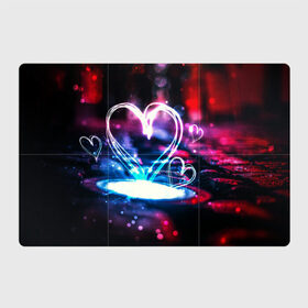 Магнитный плакат 3Х2 с принтом Неоновое сердце в Белгороде, Полимерный материал с магнитным слоем | 6 деталей размером 9*9 см | Тематика изображения на принте: любовь | неоновое сердце | неоновые сердечки | сердечки | сердце
