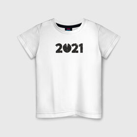 Детская футболка хлопок с принтом 2021 в Белгороде, 100% хлопок | круглый вырез горловины, полуприлегающий силуэт, длина до линии бедер | 2021 | бык | год быка | год коровы | новый год | символ года