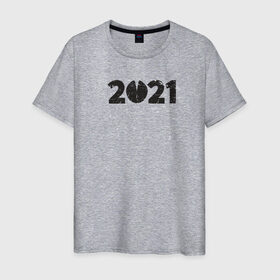 Мужская футболка хлопок с принтом 2021 в Белгороде, 100% хлопок | прямой крой, круглый вырез горловины, длина до линии бедер, слегка спущенное плечо. | Тематика изображения на принте: 2021 | бык | год быка | год коровы | новый год | символ года