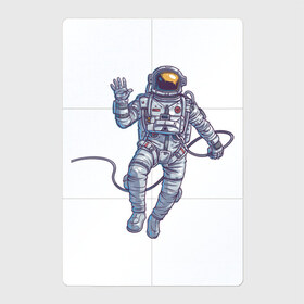 Магнитный плакат 2Х3 с принтом Привет от космонавта в Белгороде, Полимерный материал с магнитным слоем | 6 деталей размером 9*9 см | арт | астронавт | космонавт | космос | невесомость | передаёт привет | привет | рисунок | скафандр